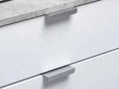 Scarpiera Bianco Grigio Cemento un Cassetto 12 Paia 102x33x94.5h cm, 2 Ripiani - Fabriano