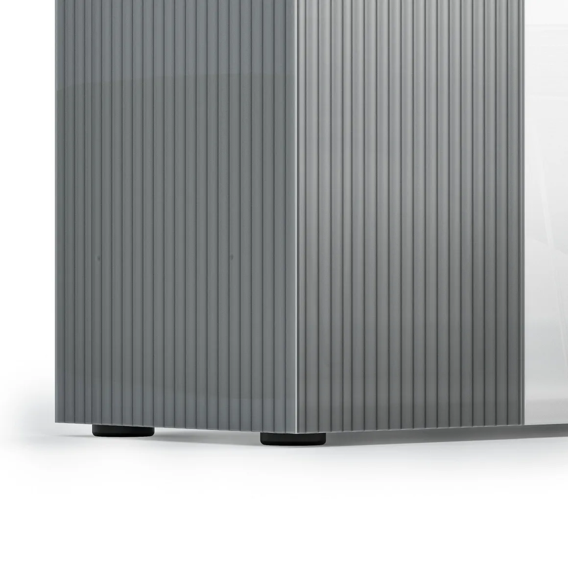 Scarpiera Bianco Lucido Grigio 5 Ripiani 20 Paia 87x34x115h cm, 6 Vani - Caresana