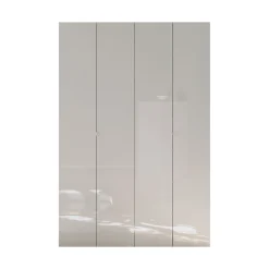 Scarpiera Bianco Lucido 12 Ripiani 42 Paia 126x35x186h cm, 14 Vani - Spessa