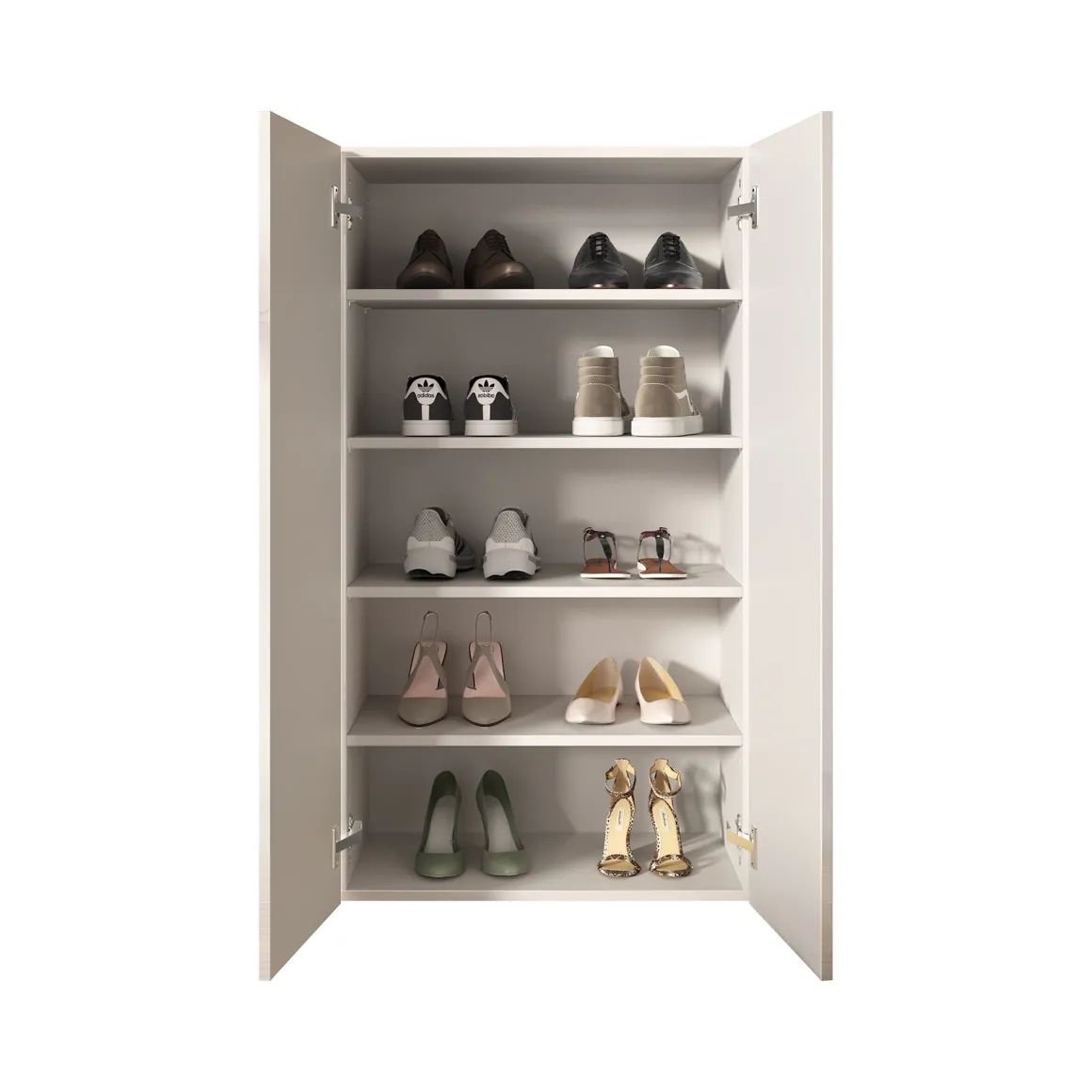 Scarpiere > Dmora Scarpiera 5 Ripiani 20 Paia 72.5x36x86h cm, 6 Vani - Angitola Bianco Lucido