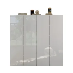 Scarpiere > Dmora Scarpiera 8 Ripiani 30 Paia 126x35x116h cm, 10 Vani - Cono Bianco Lucido