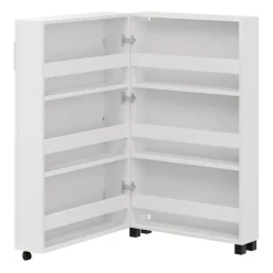 Scarpiere > Dmora Scarpiera Bianco Opaco Nero 6 Ripiani Un'anta 68x33x113h cm, Ante con Doppia Capienza, Apertura con Ruote - Porvoo Nero, Bianco Opaco