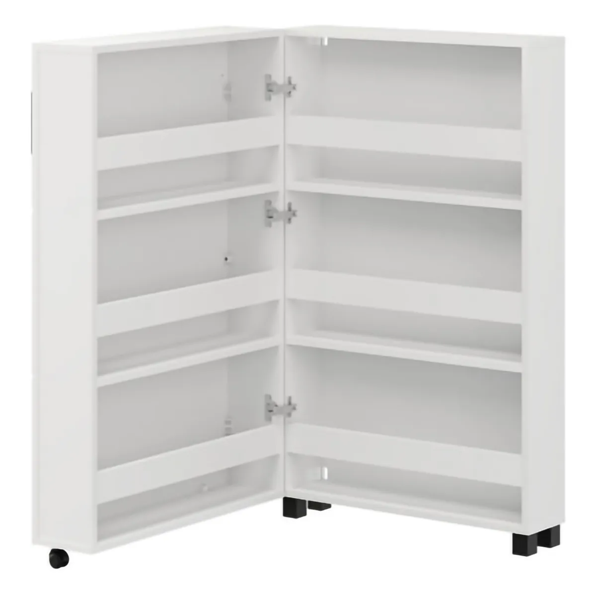 Scarpiere > Dmora Scarpiera Bianco Opaco Nero 6 Ripiani Un'anta 68x33x113h cm, Ante con Doppia Capienza, Apertura con Ruote - Porvoo Nero, Bianco Opaco