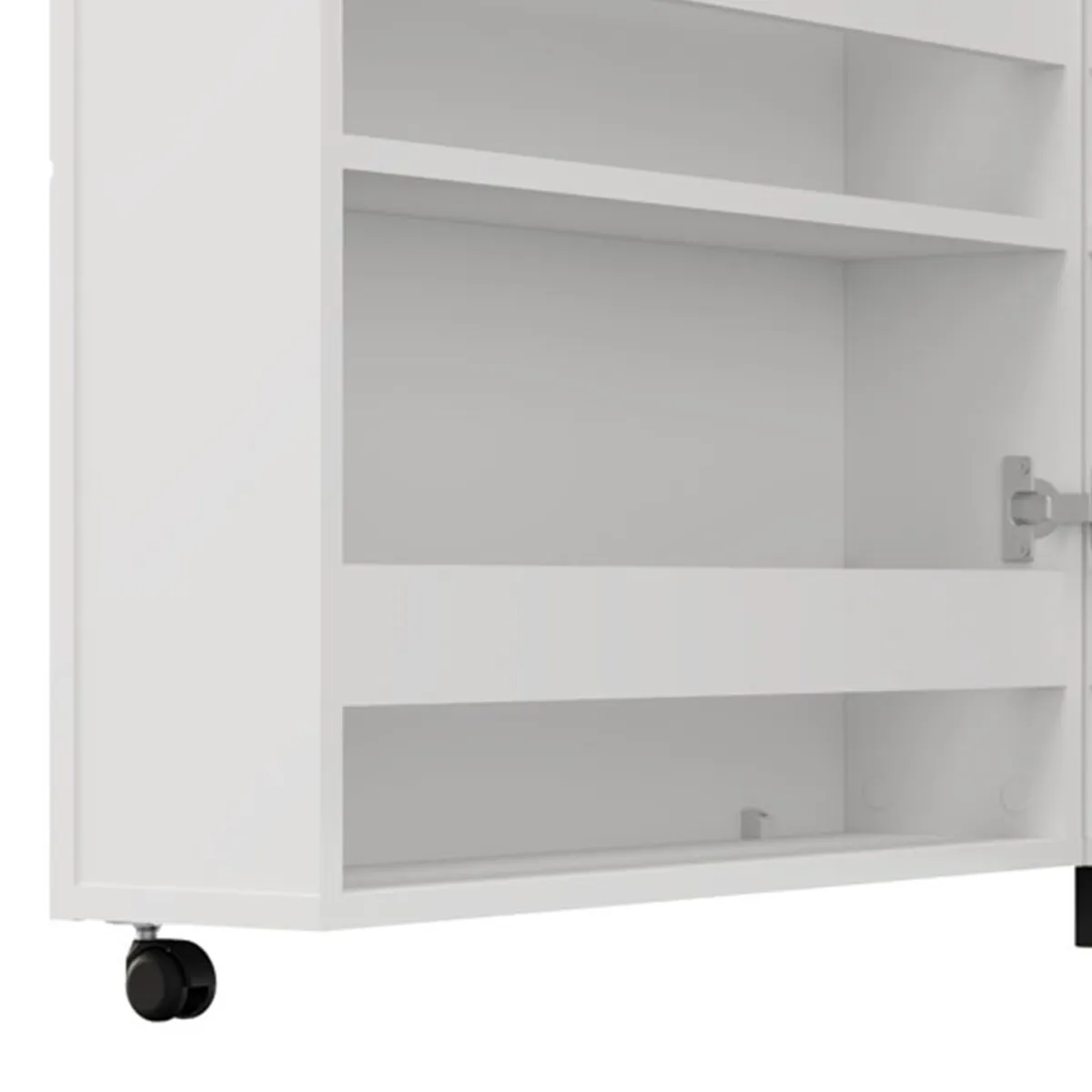 Scarpiere > Dmora Scarpiera Bianco Opaco Nero 6 Ripiani Un'anta 68x33x113h cm, Ante con Doppia Capienza, Apertura con Ruote - Porvoo Nero, Bianco Opaco