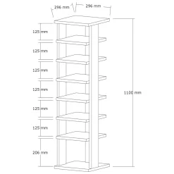 Scarpiere > Dmora Scarpiera 8 Paia 8 Ripiani 30x30x110h cm, 7 Vani - Soddi Bianco