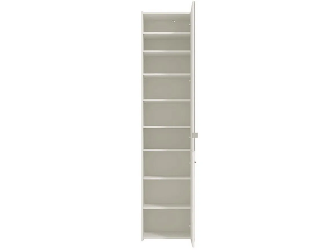 Scarpiera Bianco 8 Ripiani 2 Ante 46.5x37.5x199h cm, con Specchio - Scido