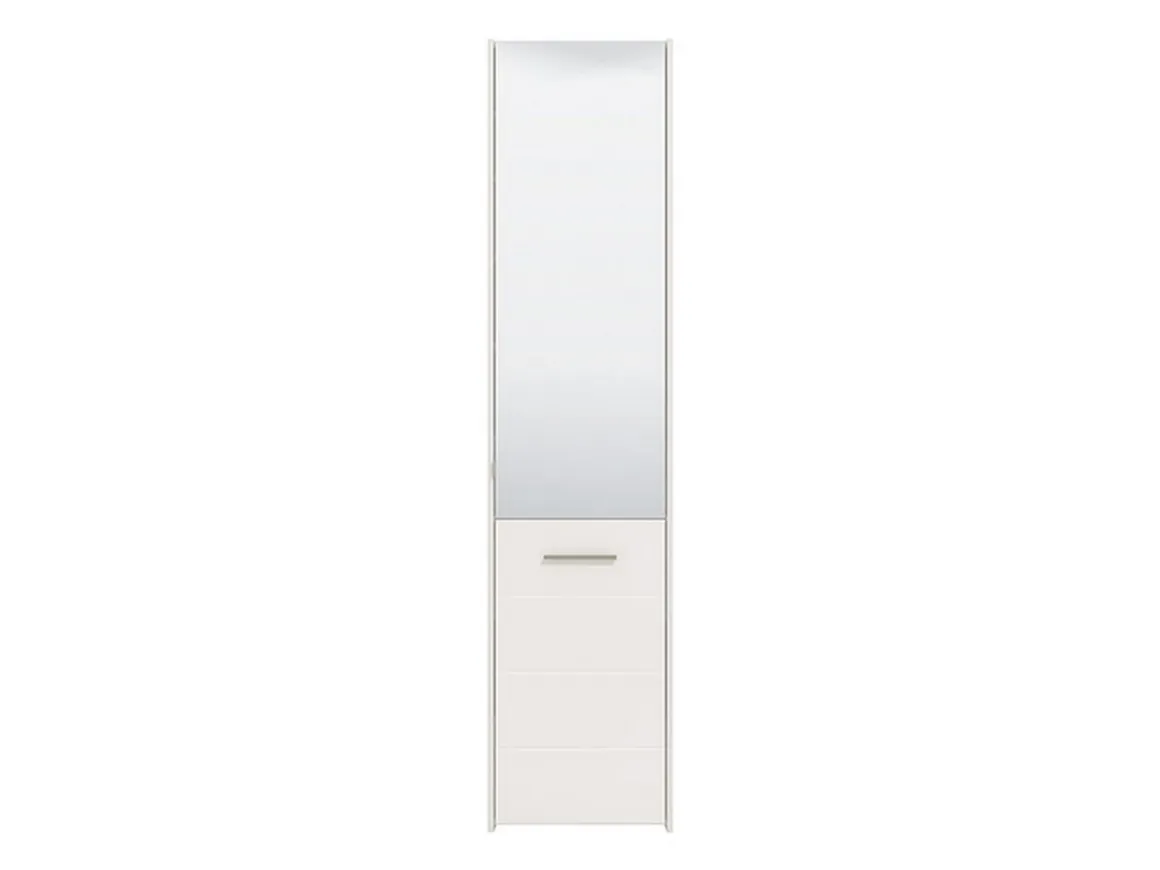 Scarpiera Bianco 8 Ripiani 2 Ante 46.5x37.5x199h cm, con Specchio - Scido