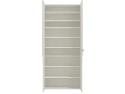 Scarpiera Bianco 8 Ripiani 4 Ante 89.5x37.5x199h cm, con Specchio - Trabia