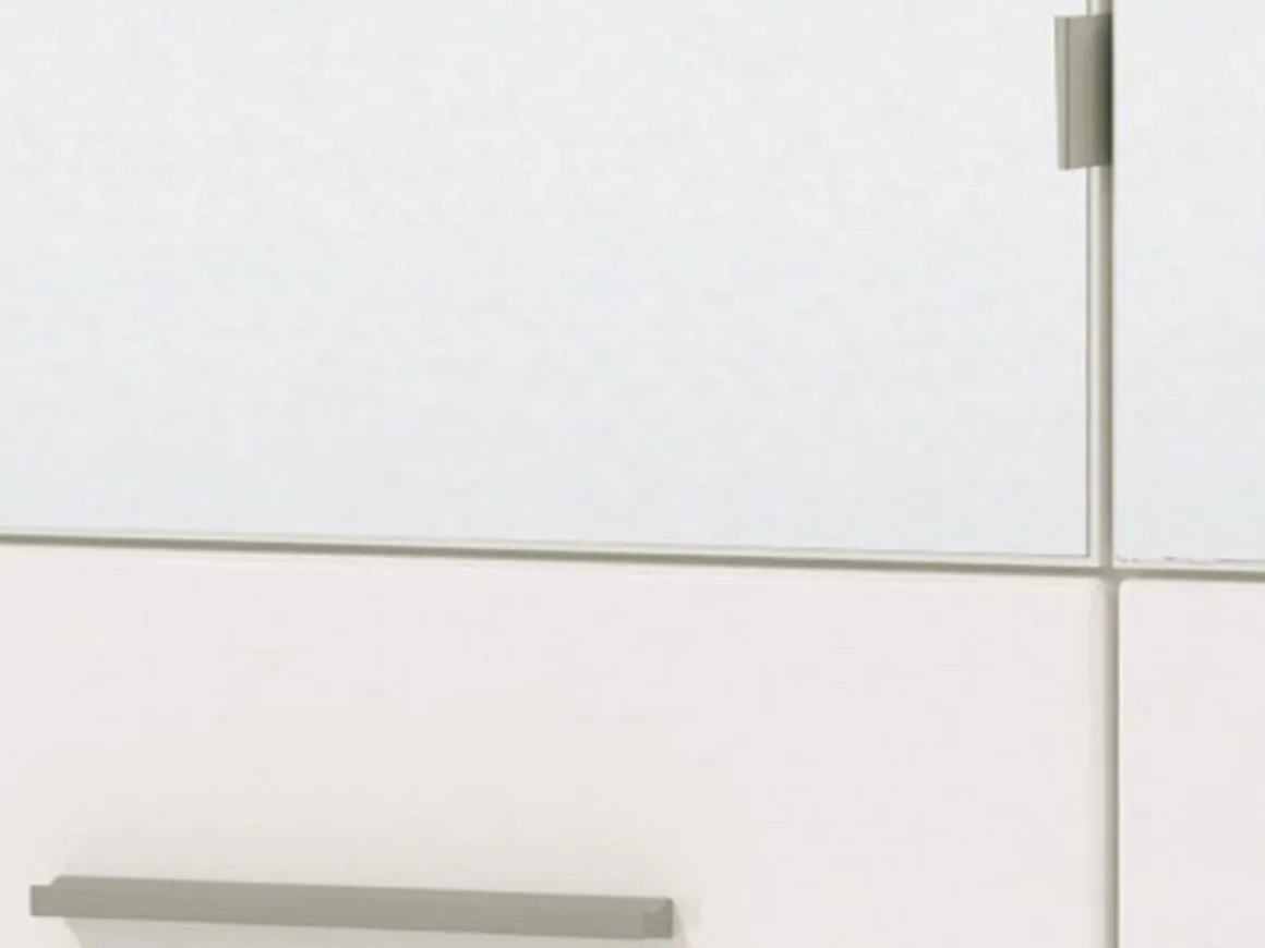 Scarpiera Bianco 8 Ripiani 4 Ante 89.5x37.5x199h cm, con Specchio - Trabia