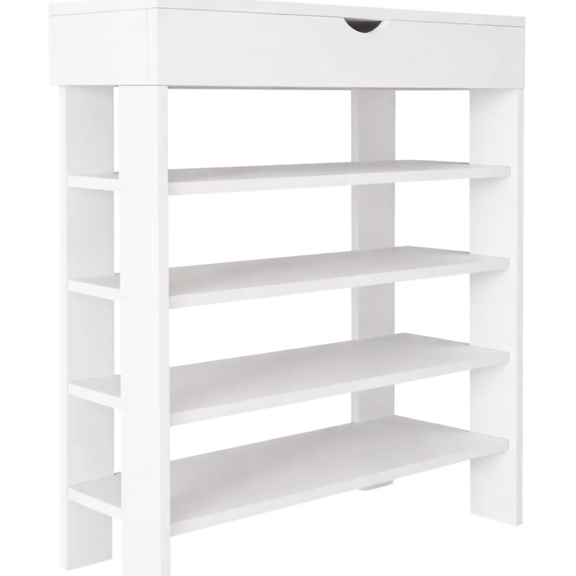 Scarpiera Bianco 5 Ripiani 12 Paia 80x30x90h cm, Un'anta - Monastero