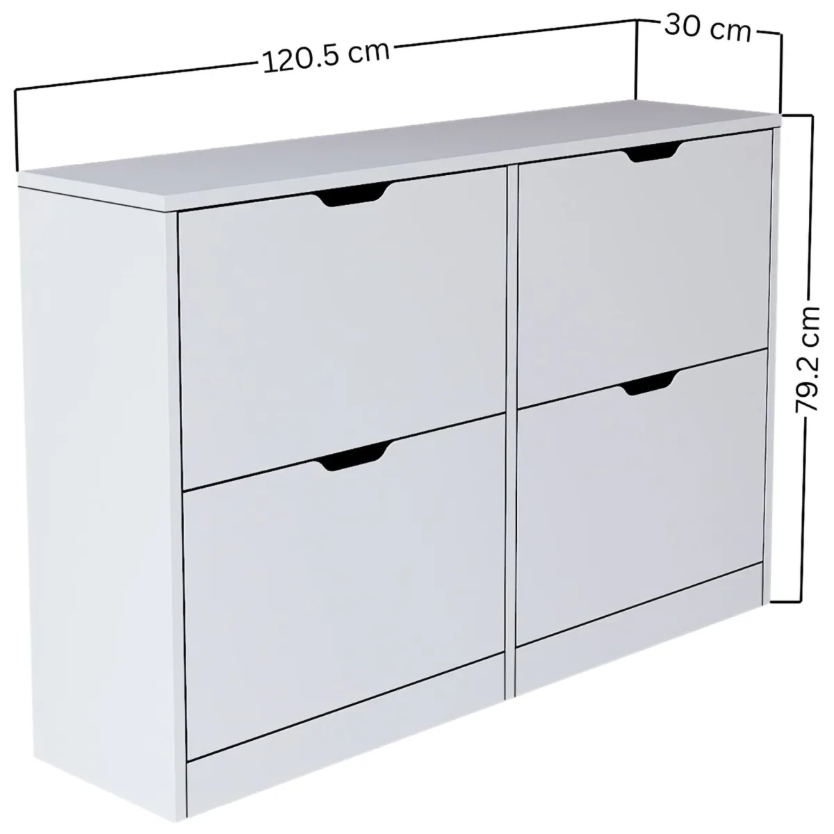 Scarpiere > Dmora Scarpiera 8 Ripiani 24 Paia 121x30x79h cm, 4 Ante - Greccio Bianco