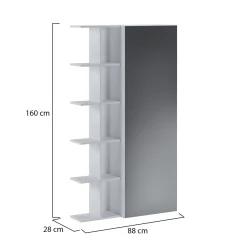 Scarpiere > Dmora Scarpiera 3 Ripiani 6 Vani 69x28x115h cm, 3 Ante - Seggiano Bianco