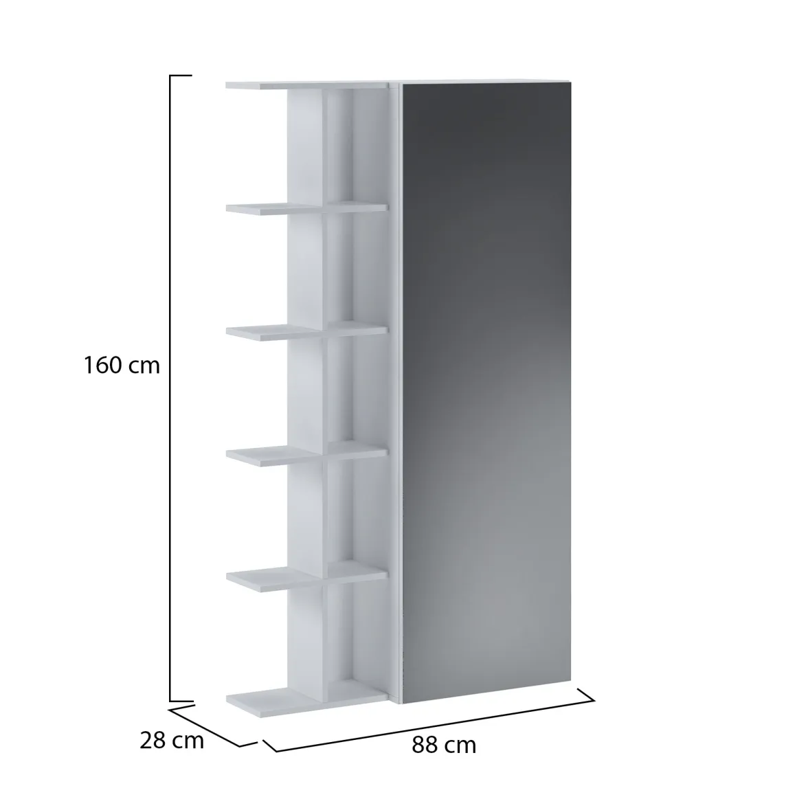 Scarpiere > Dmora Scarpiera 3 Ripiani 6 Vani 69x28x115h cm, 3 Ante - Seggiano Bianco