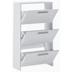 Scarpiere > Dmora Scarpiera 3 Ripiani 6 Vani 69x28x115h cm, 3 Ante - Seggiano Bianco