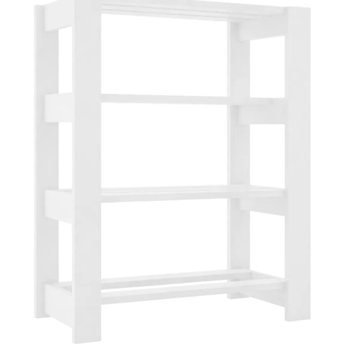 Scarpiera Bianco 4 Ripiani 3 Vani 70x34x90h cm, Installazione a Terra - Brembilla