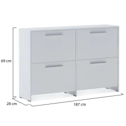 Scarpiere > Dmora Scarpiera 5 Ripiani 10 Vani 69x28x187h cm, 5 Ante - Ghisalba Bianco