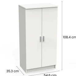 Bagno|Scarpiere > Dmora Scarpiera classica 2 ante bianca opaca 54x108h cm - Abram Bianco Opaco