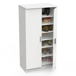 Bagno|Scarpiere > Dmora Scarpiera classica 2 ante bianca opaca 54x108h cm - Abram Bianco Opaco