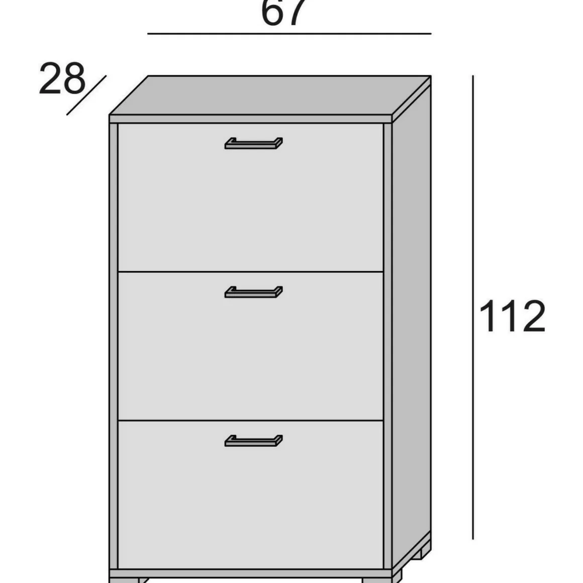 Scarpiera classica bianca 67x112h cm in legno - Axinite