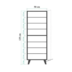 Scarpiera design legno e multicolore 50x135h cm in legno - Giadeite