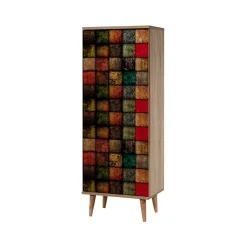 Scarpiera design legno e multicolore 50x135h cm in legno - Giadeite