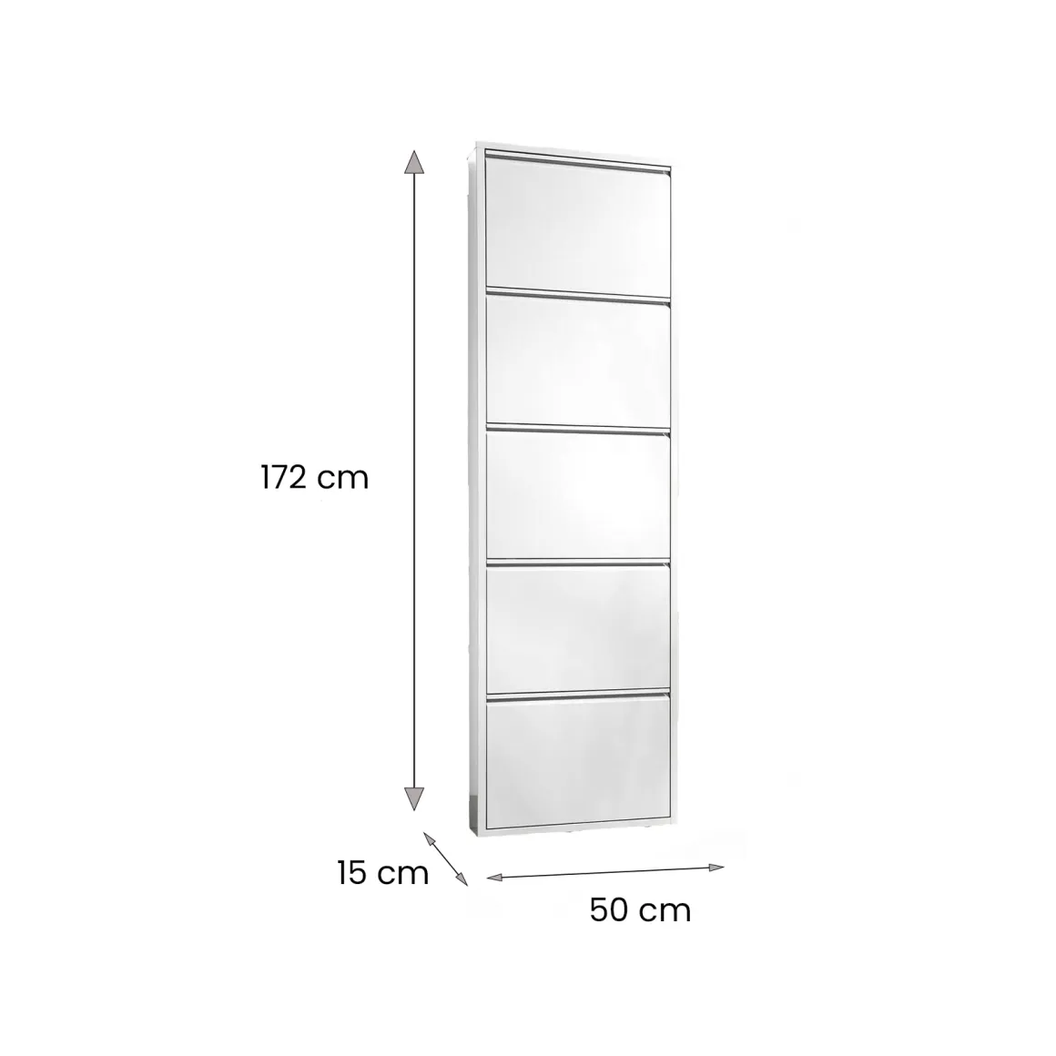 Scarpiera Dpapi, 50x15h169 cm, Bianco