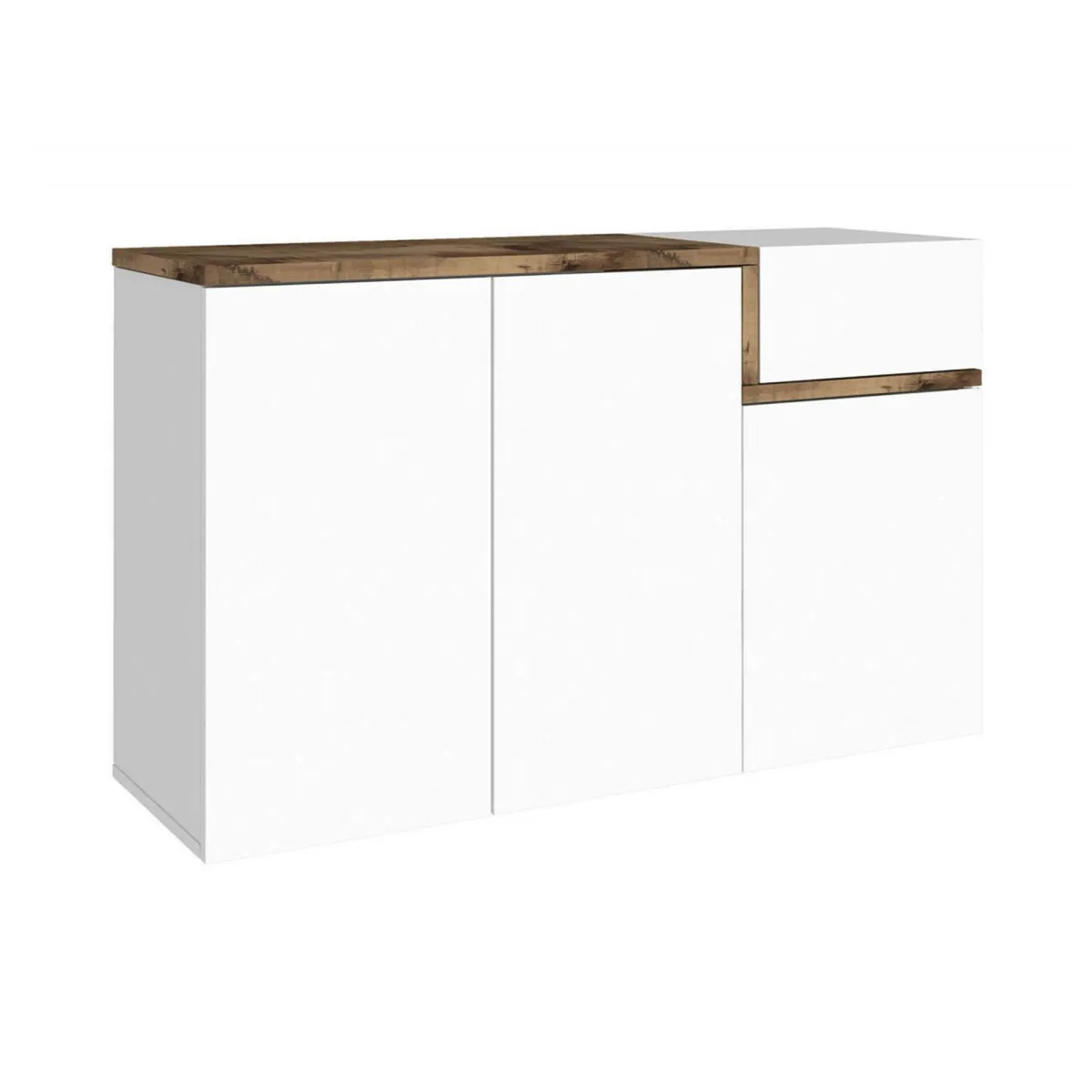Bagno|Scarpiere > Dmora Scarpiera elegante 4 ante bianca lucida e acero 120x80h cm - Anist Marrone Acero, Bianco Lucido
