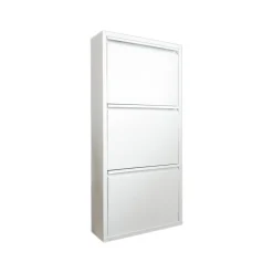 Scarpiere > Dmora Scarpiera funzionale 3 ante bianca 50x104h cm in metallo - Alexa Bianco