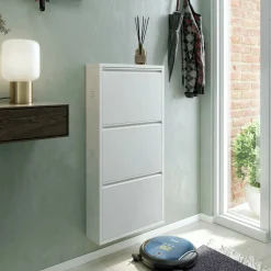 Scarpiere > Dmora Scarpiera funzionale 3 ante bianca 50x104h cm in metallo - Alexa Bianco