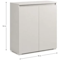 Scarpiere > Dmora Scarpiera 3 Ripiani 2 Ante 80x37x102h cm, Gola per Apertura Ante Made in Italy - Astrina Grigio Chiaro