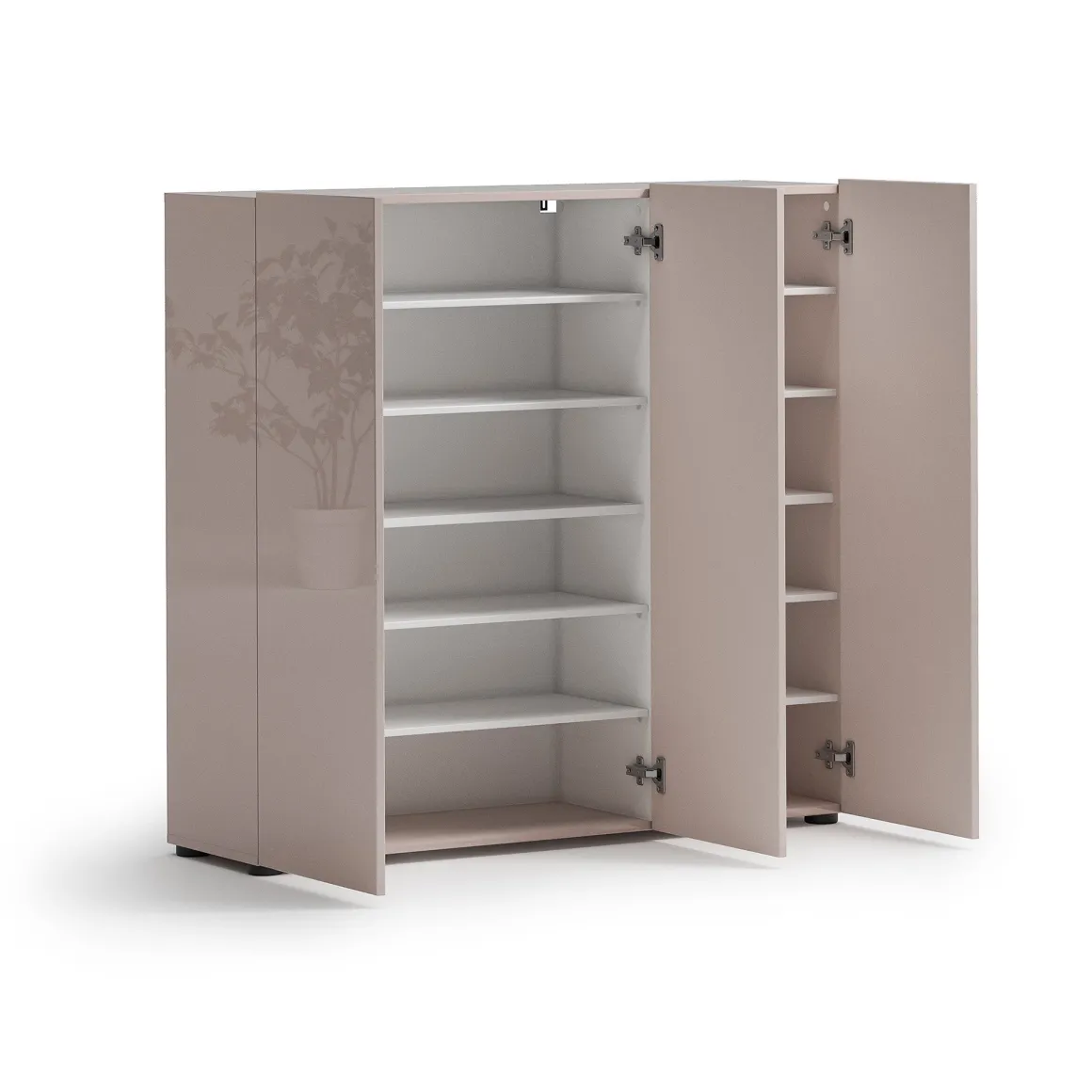 Scarpiera Grigio Tortora 10 Ripiani 24 Paia 120x34x115h cm, 12 Vani - Sotto