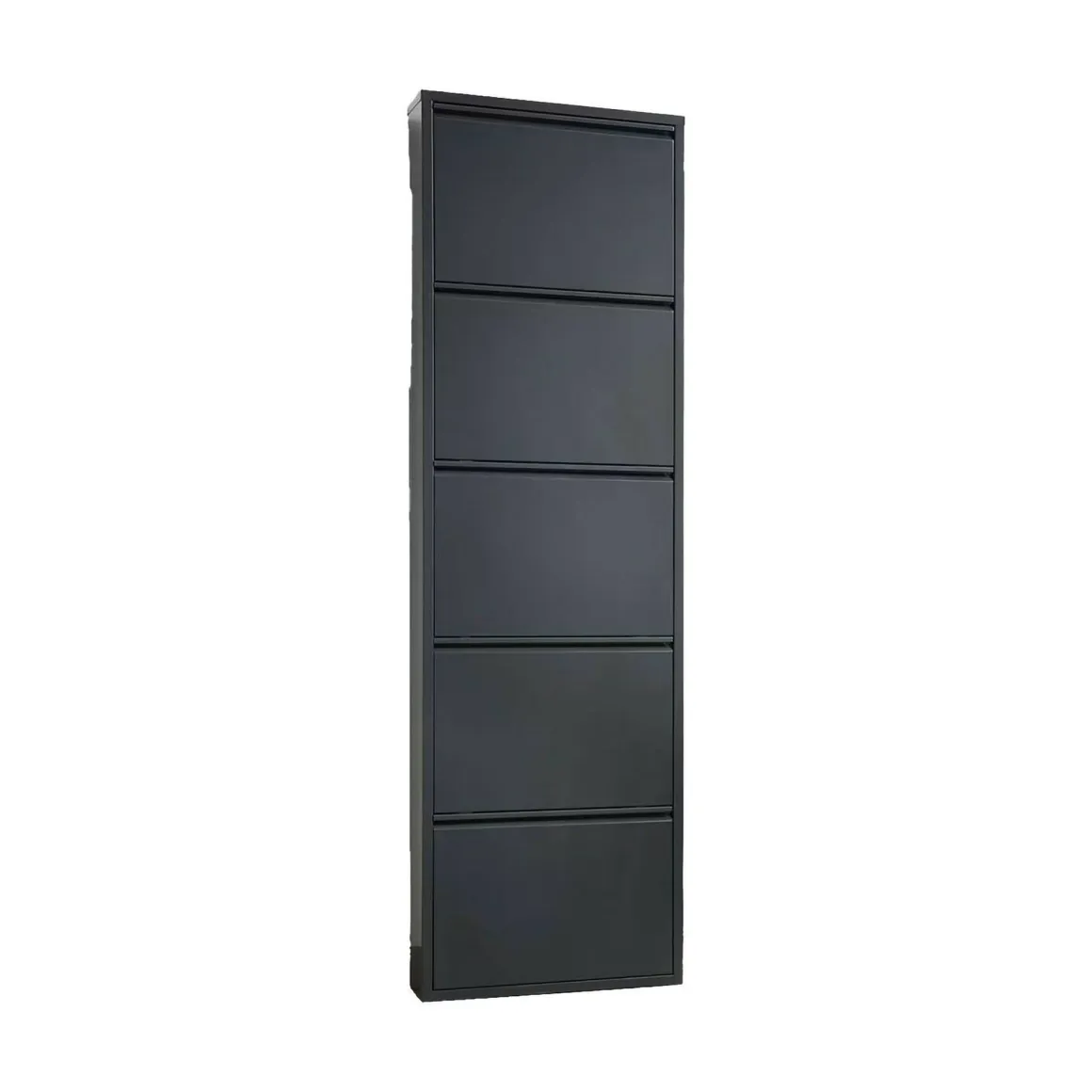 Scarpiera in metallo 5 ante nera 50x172h cm in metallo - Afrend
