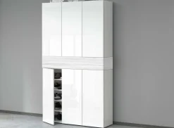 Bagno|Scarpiere > Dmora Scarpiera larga 7 ante bianca 114x200h cm - Charoite Bianco