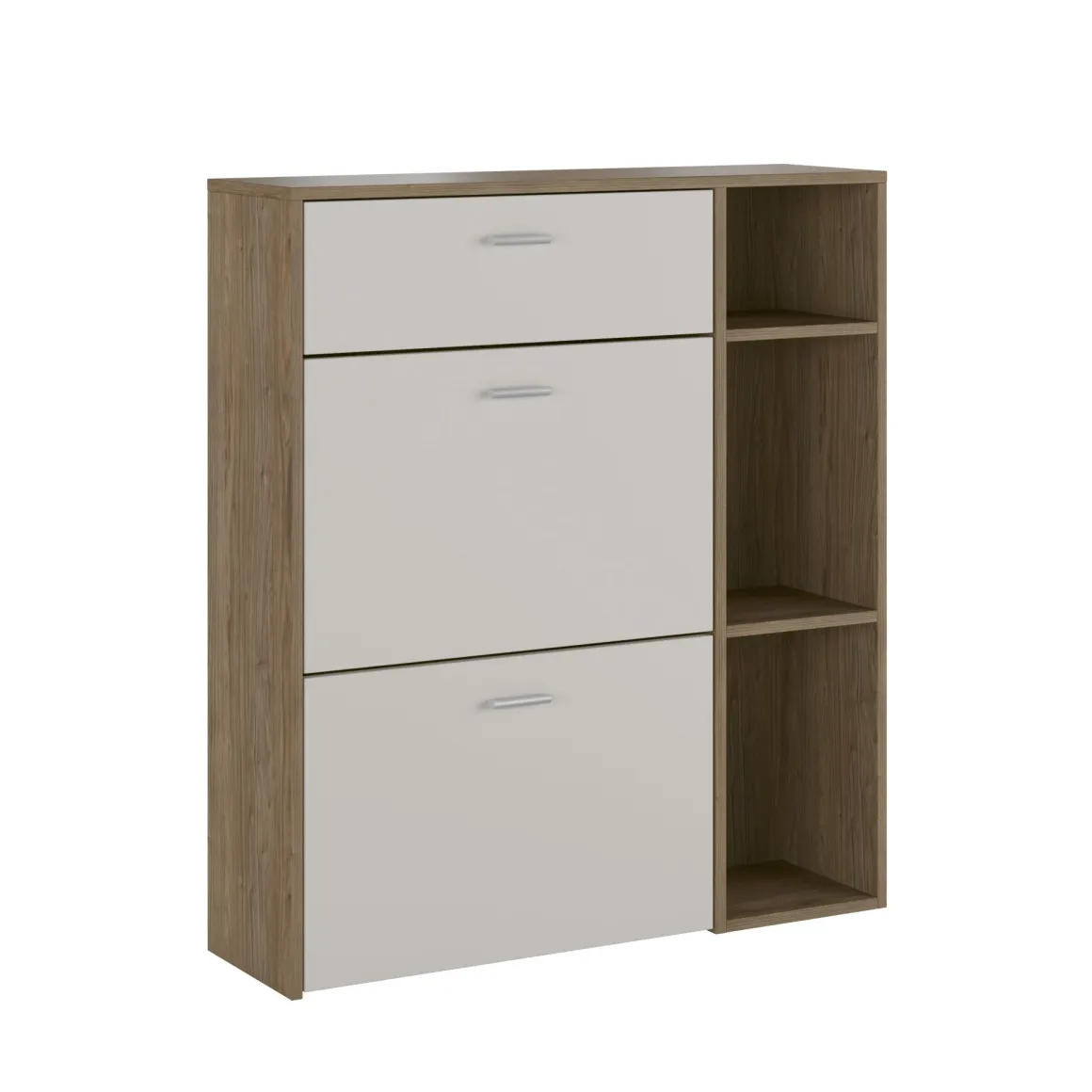 Scarpiera Marrone Noce Beige 90x26x102h cm, un Cassetto - Samassi