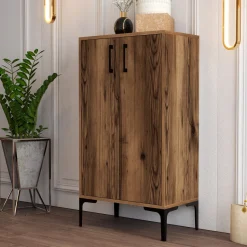 Scarpiere > Dmora Scarpiera 5 Ripiani 12 Paia 80x30x90h cm, Un'anta - Monastero Marrone Noce