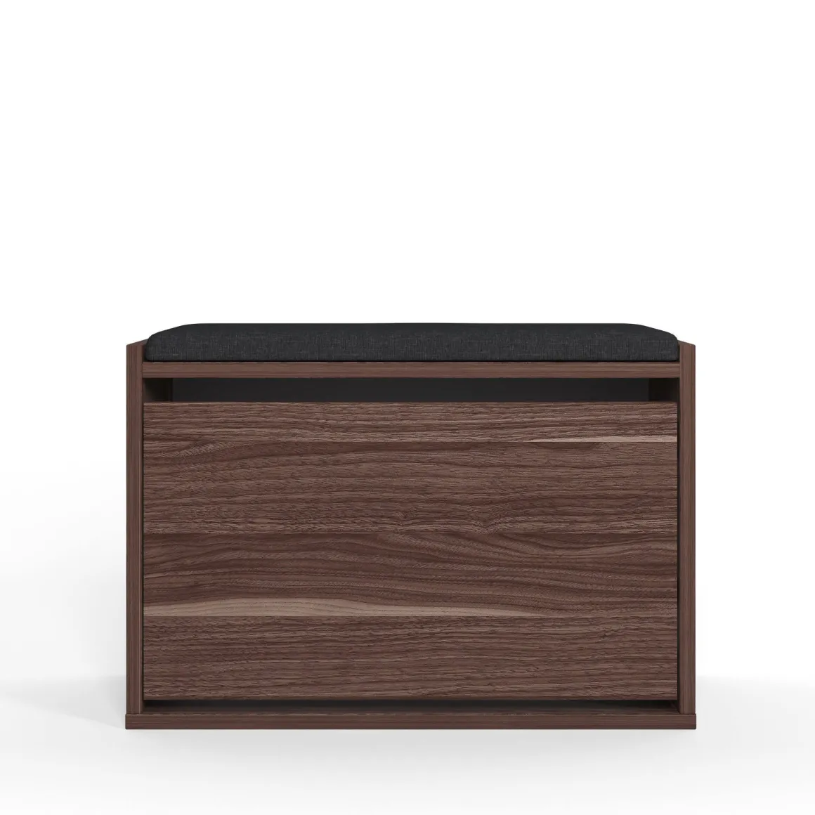 Scarpiera Marrone Noce un Ripiano 2 Vani 65x43.5x32h cm, Un'anta
