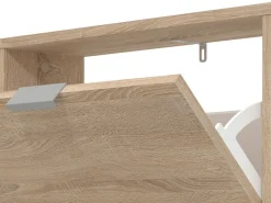 Scarpiere > Dmora Scarpiera un Ripiano 4 Ante 58x18x155.5h cm, kit Fissaggio a Muro Incluso - Pesche Marrone Rovere chiaro