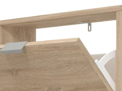 Scarpiera Marrone Rovere Chiaro un Ripiano 5 Ante 58x18x191.5h cm, kit Fissaggio a Muro Incluso - Capriolo