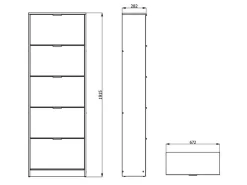 Scarpiere > Dmora Scarpiera 10 Ripiani 10 Vani 67x28x191.5h cm, 5 Ante - Dentro Marrone Rovere grigio