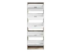 Scarpiere > Dmora Scarpiera 10 Ripiani 10 Vani 67x28x191.5h cm, 5 Ante - Dentro Marrone Rovere grigio