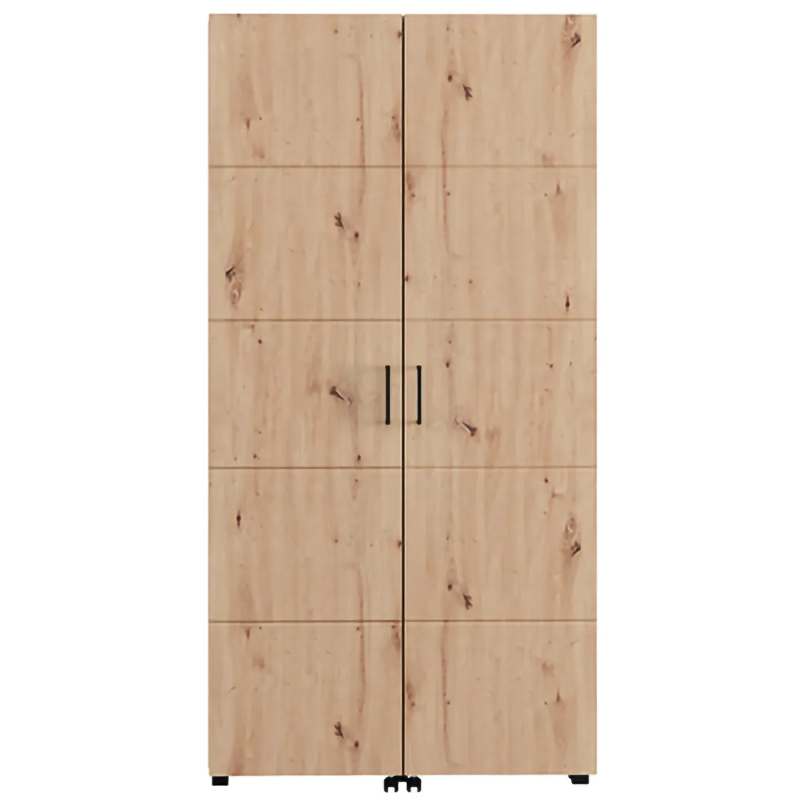 Scarpiera Marrone Rovere Nodi Nero 15 Ripiani 2 Ante 92x33x185h cm, Ante con Doppia Capienza, Apertura con Ruote - Bled