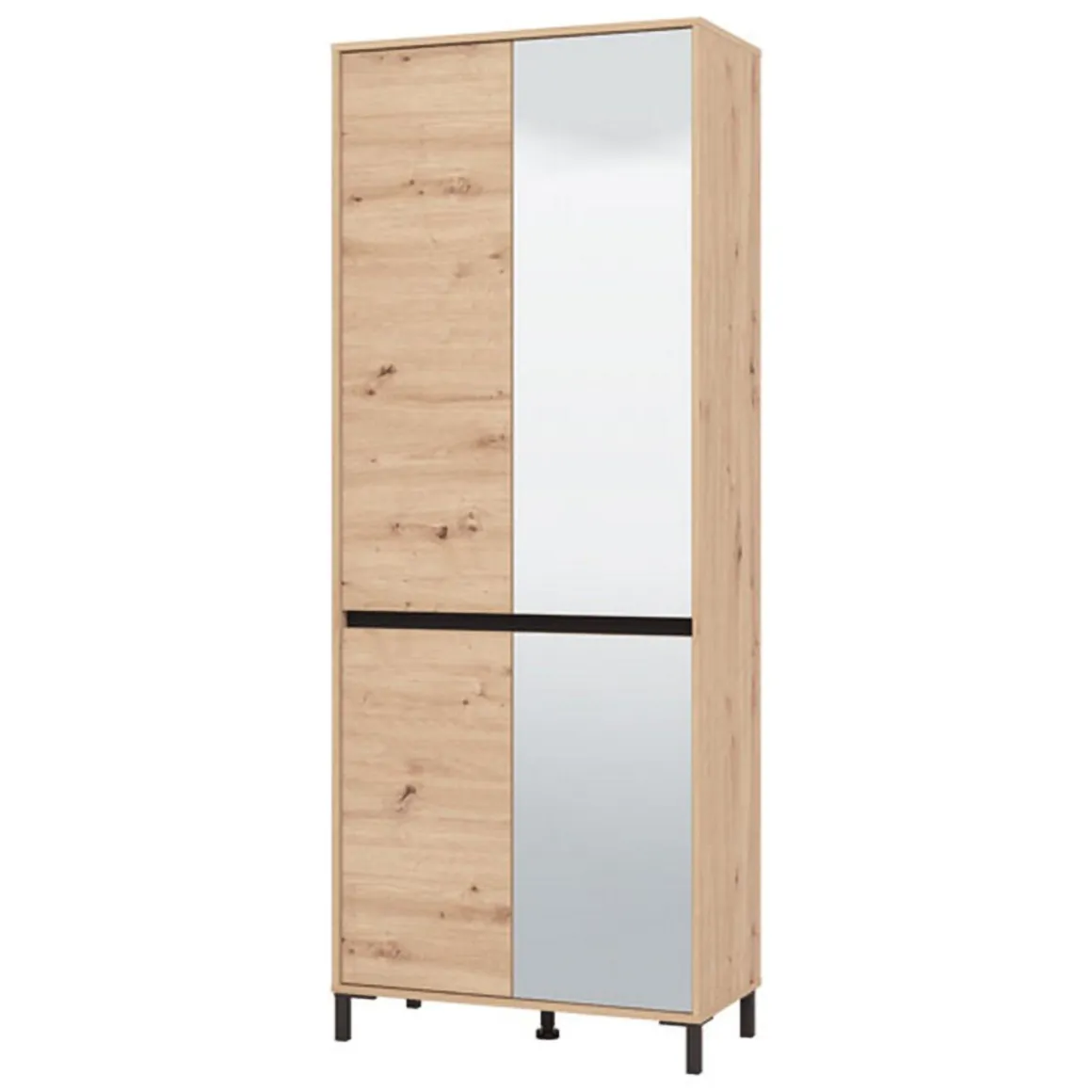 Scarpiere > Dmora Scarpiera Marrone Rovere Nodi Nero un Cassetto 4 Ripiani 80x40x109.5h cm, 2 Ante - Ilarione Nero, Marrone Rovere Nodi