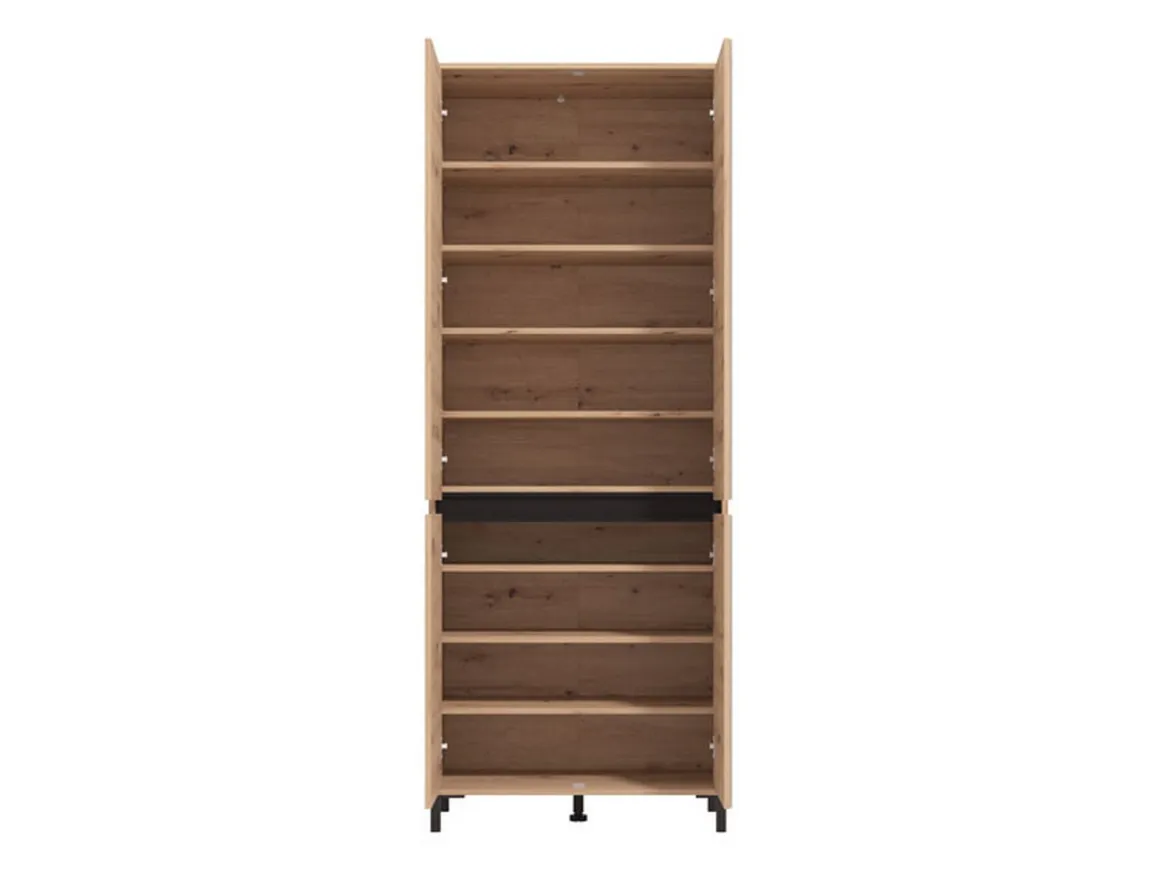 Scarpiere > Dmora Scarpiera Marrone Rovere Nodi Nero un Cassetto 4 Ripiani 80x40x109.5h cm, 2 Ante - Ilarione Nero, Marrone Rovere Nodi