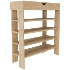 Scarpiere > Dmora Scarpiera 6 Ripiani 2 Ante 60x33x191.5h cm, Maniglie Incluse - Delizia Marrone Rovere