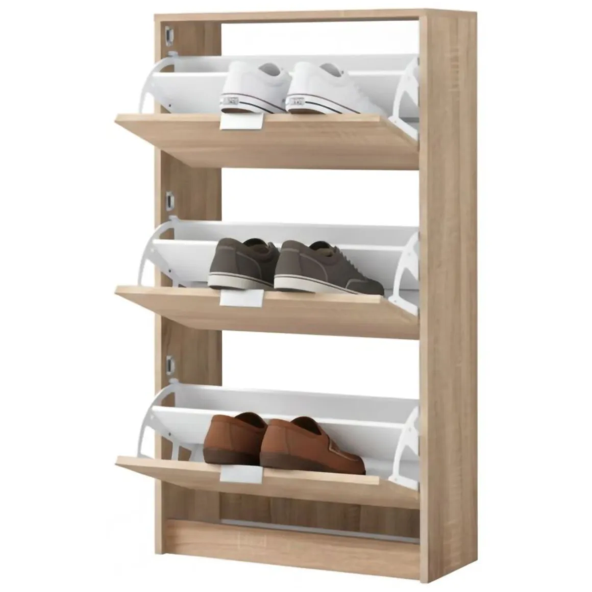 Scarpiere > Dmora Scarpiera 6 Ripiani 6 Vani 67x28x119h cm, 3 Ante - Varna Marrone Rovere