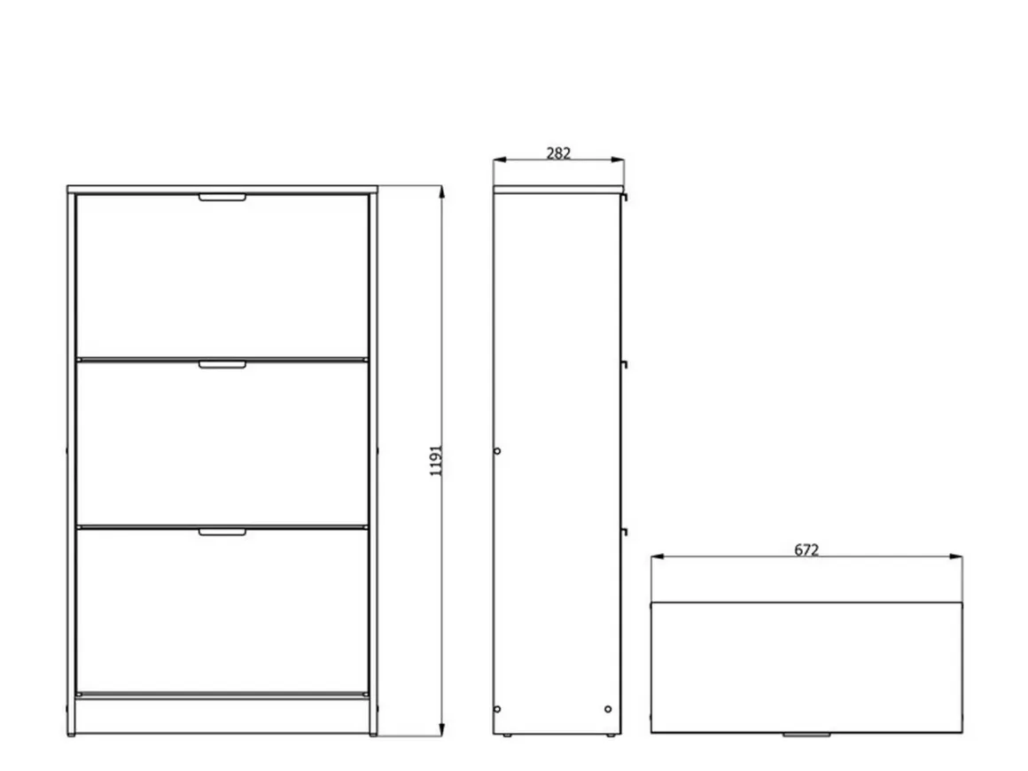 Scarpiere > Dmora Scarpiera 6 Ripiani 6 Vani 67x28x119h cm, 3 Ante - Varna Marrone Rovere