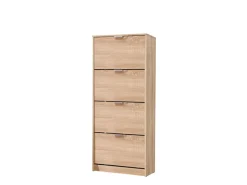 Scarpiere > Dmora Scarpiera 8 Ripiani 4 Ante 67x28x155.5h cm, Maniglie Incluse - Santina Marrone Rovere