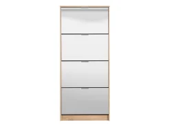 Scarpiera Marrone Rovere 8 Ripiani 8 Vani 67x28x155.5h cm, 4 Ante - Pentone