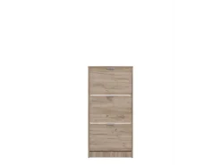 Scarpiere > Dmora Scarpiera 3 Ripiani 3 Ante 58x18x119h cm, Maniglie Incluse - Melle Marrone Rovere scuro