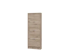 Scarpiere > Dmora Scarpiera un Ripiano 5 Ante 58x18x191.5h cm, kit Fissaggio a Muro Incluso - Capriolo Marrone Rovere scuro